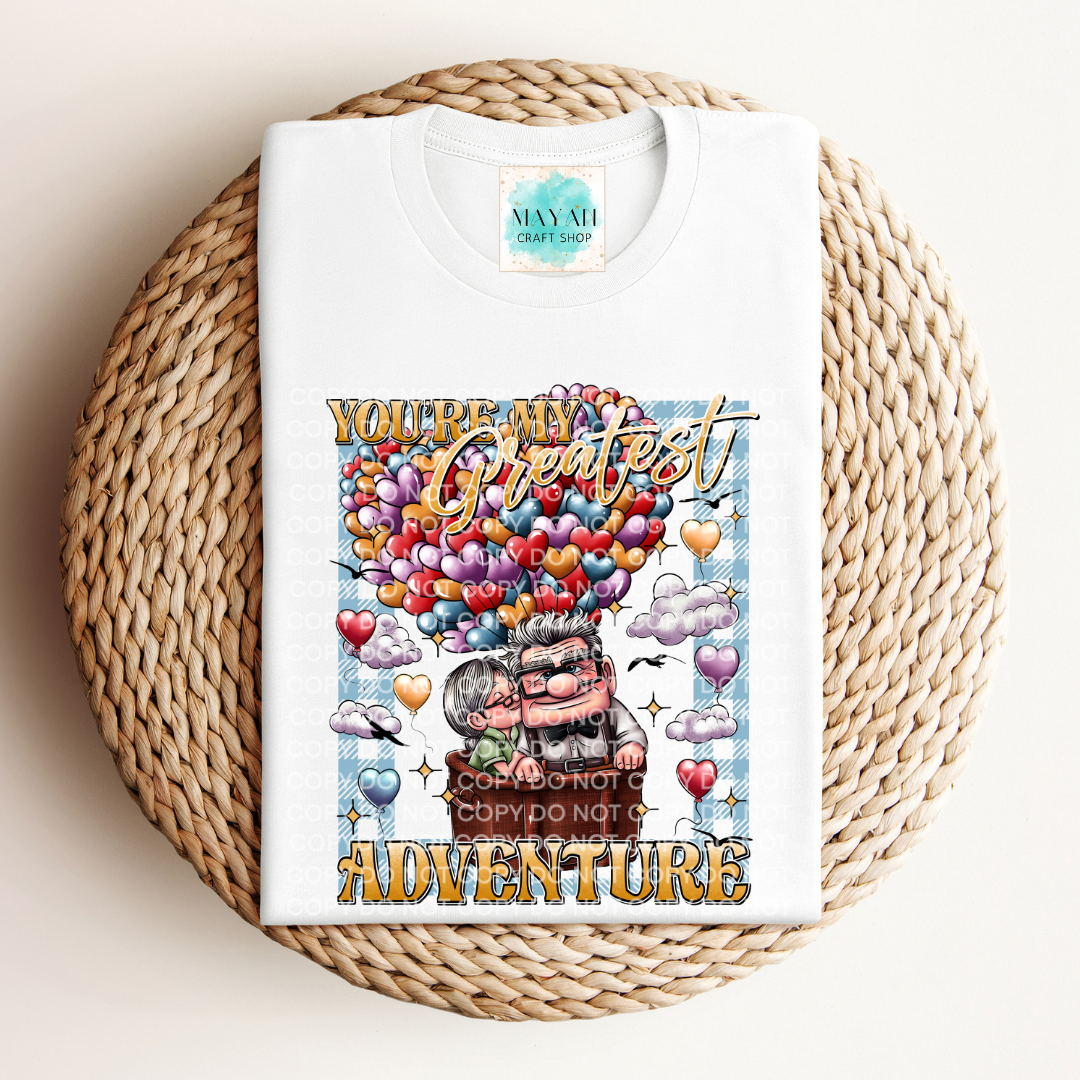 My greatest adventure white shirt. -Mayan Craft Shop