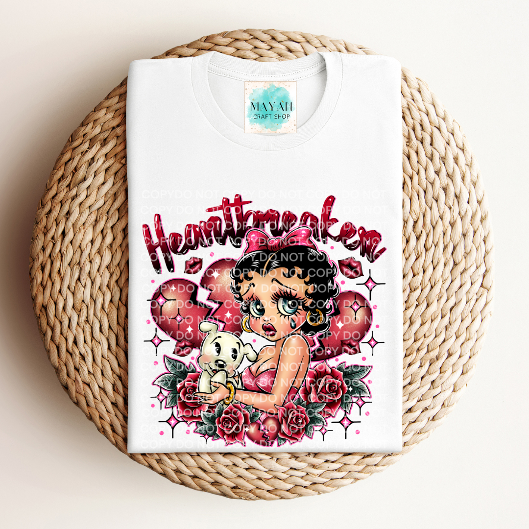 Heart breaker white shirt. -Mayan Craft Shop