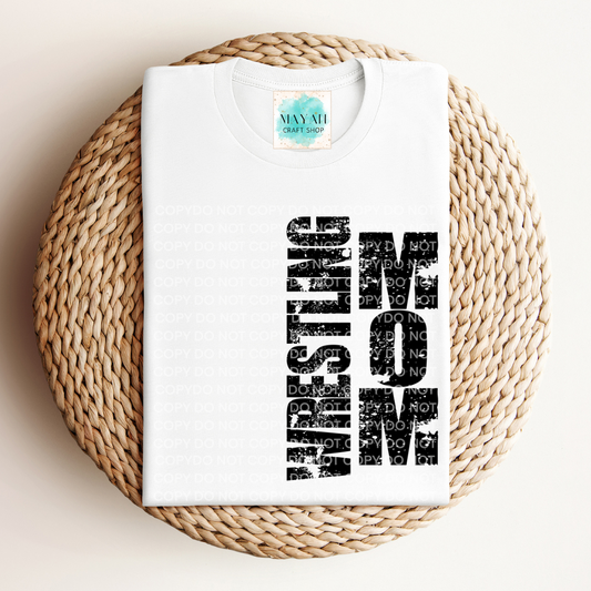 Wrestling mom white shirt. -Mayan Craft Shop