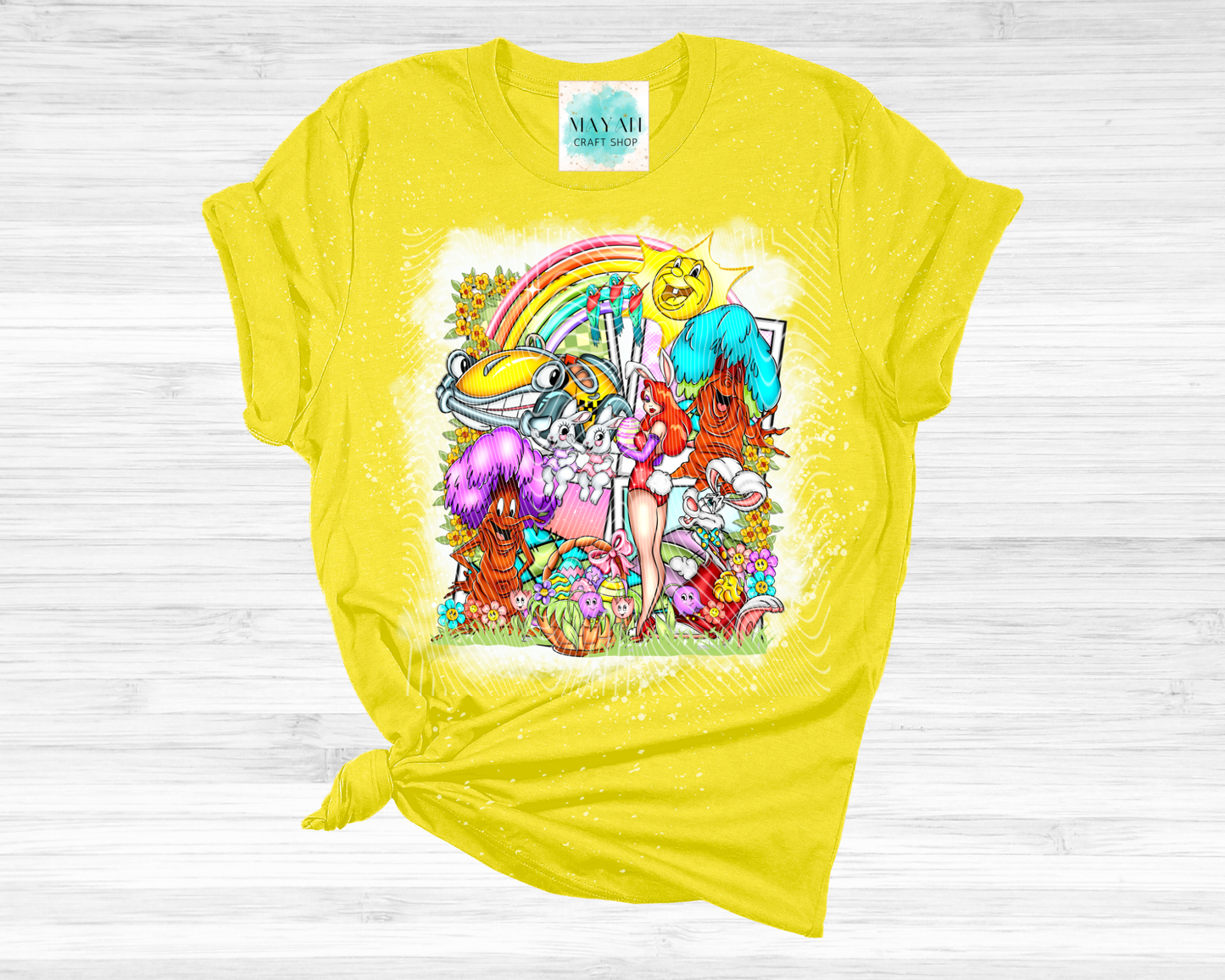 Easter Toon Bleached Shirt - Mayan Craft Shop