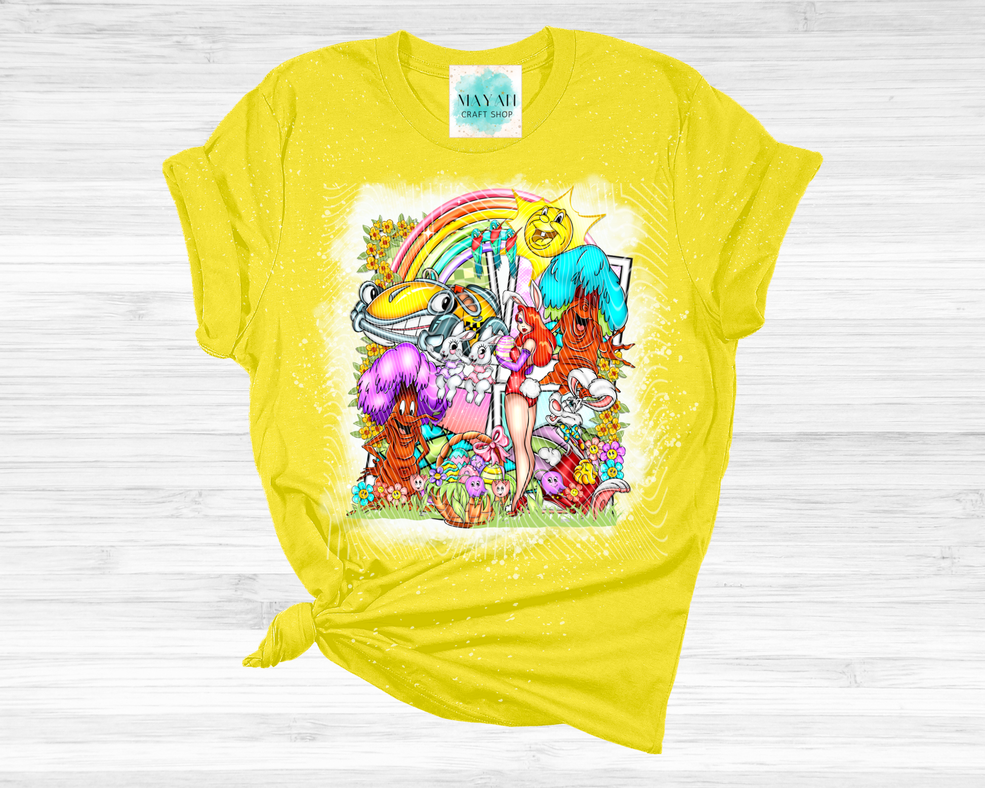 Easter Toon Bleached Shirt - Mayan Craft Shop