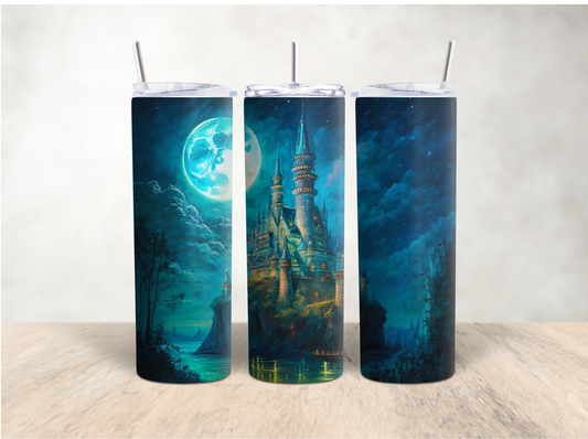 Fairy tale castle 20 oz. skinny tumbler - Mayan Sub Shop